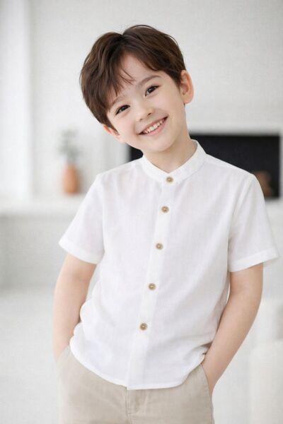 favorimkids Baby Boy Judge Collar Shirt Short Sleeve