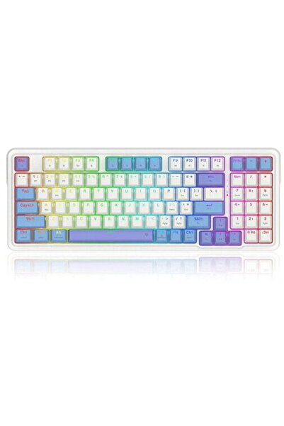 REDRAGON Gloria Pro Mechanical Gaming Keyboard, White, RGB, Wireless/Bluetooth/USB-C
