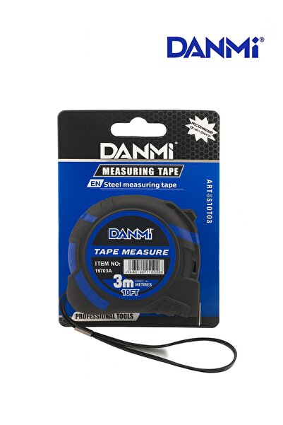 DANMI Autolock Measuring Tape 3m / 10ft – 16mm Steel Blade, Shock-Resistant R...
