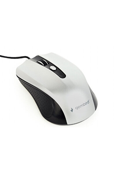 Gembird Ergonomic Wired Optical Mouse MUS-4B-01 Black-Silver, Adjustable DPI, Plug & Play