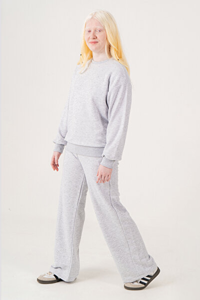 kinderos Stoned Crew Neck Girls' Tracksuit Set - 26K 6504