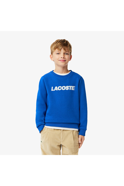Lacoste Erkek Çocuk Baskılı Mavi Sweatshirt