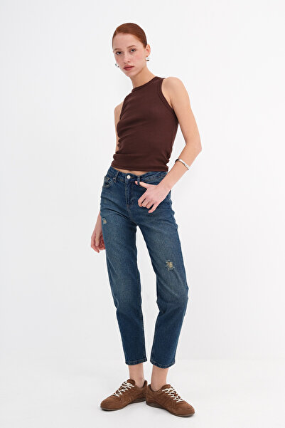 Addax talie înaltă Pantaloni Mom Jean PN8783