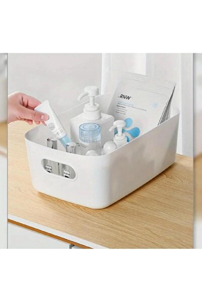 Lilya Home 4 Adet 4 Lt Dolap Içi, Buzdolabı Düzenleyici, Banyo, Mutfak Organizeri Sepet BEYAZ 24cm16cm11cm