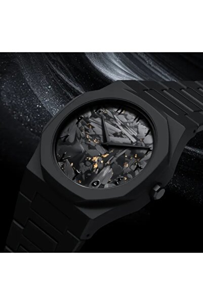 Generic Minimalist Analog Watch Matte black Charcoal Paced Black Dial - Unisex (Aura Watch) Arabic Numerals