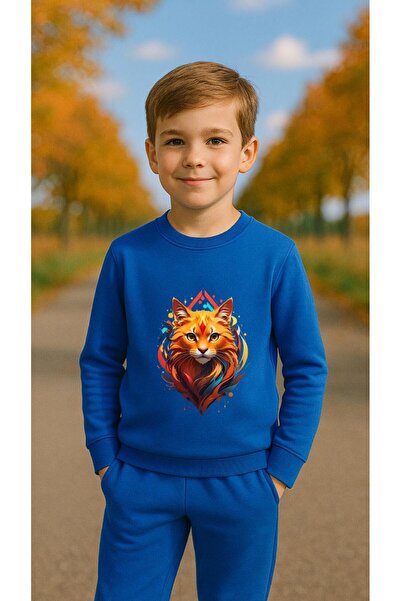 playwear Hanorac de echipă CAT V3 imprimat pentru fete și băieți, cu guler ro...