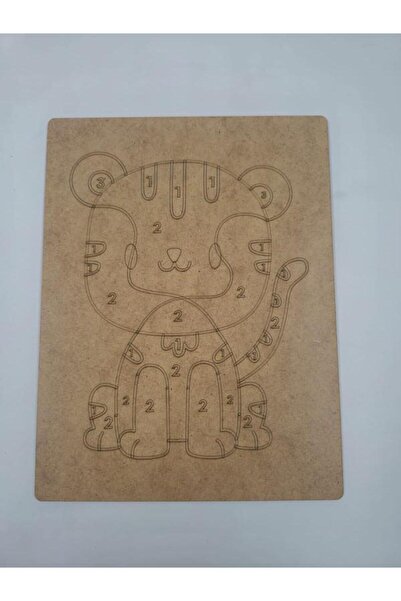 Mu Art Ahşap 10 قطع من الرسم الخشبي بالأرقام رقم 11، نشاط فني للمدرسة، مقاس 2...