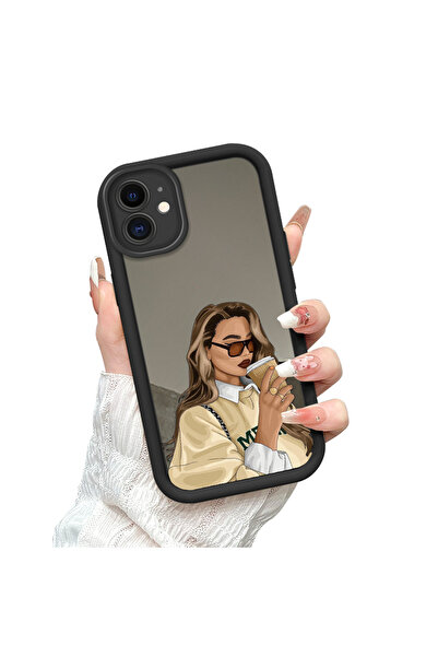 Hontinga حافظة هاتف متوافقة مع iPhone 12، حافظة سيليكون جميلة للنساء مع مرآة ...