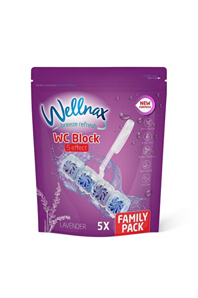 Wellnax breeze refresh ( 5'li Paket ) WC Blok Lavanta – Yoğun Köpük Etkisi, Hijyenik Temizlik, Klozet Blok