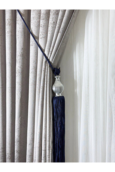 cheap's home Lüks Topuz Detay Püskülllü Tavandan Asmalı Toplama Perde Aksesuarı (Braçol)