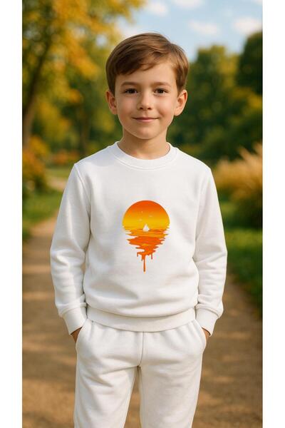 playwear Φούτερ ομάδας με στάμπα SUNSET για κορίτσια και αγόρια, με λαιμόκοψη...