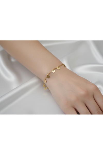 stainless steell Altın renk şık sade ince ve günlük kullanıma uygun parıltılı