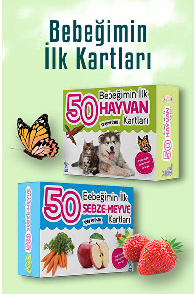 Damla Yayınevi Bebeğimin İlk Kartları (Hayvan, Sebze-Meyve)(2 Kitap)