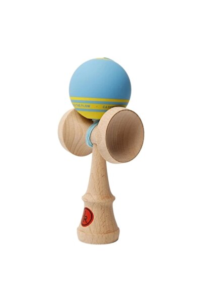 Kendama Europe Record Plus Blue, Base cup, 18,5 cm, cupe mari + set ata cadou
