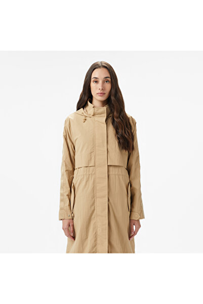 Lacoste Kadın Kapüşonlu Bej Mont