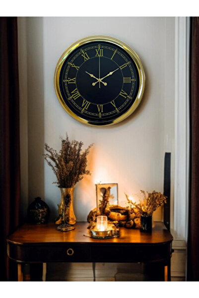 soi home Zentime 40 Cm Gold Lüks Duvar Saati