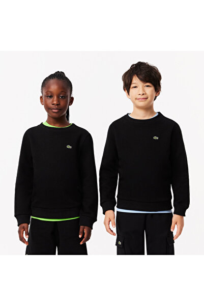 Lacoste Çocuk Bisiklet Yaka Siyah Sweatshirt