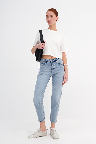 Addax talie înaltă Pantaloni Mom Jean PN8784