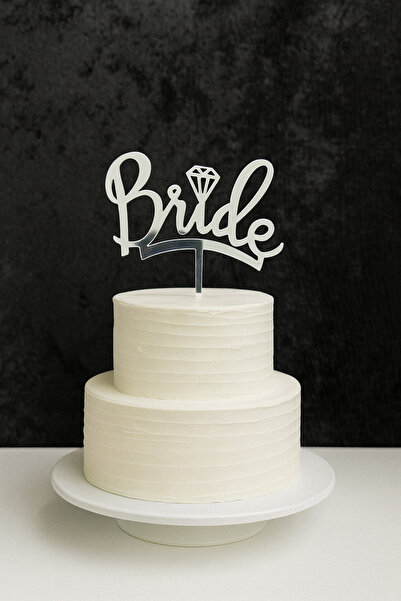 SırmalıHome Bekarlığa Veda Partisi İçin 'Bride' Yazılı Gümüş Pasta Üzeri Süsü...