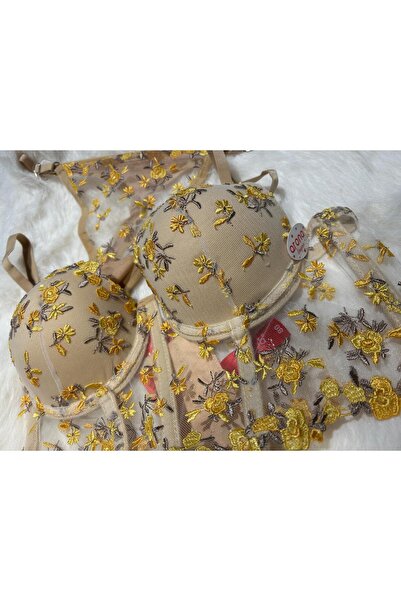 Elit Butik Bustier Suit Floral Print Push up with Underwire Padding