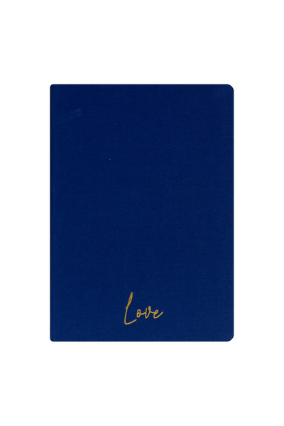 Kum Yayınevi دفتر الحب - غلاف كتان صلب - مربعات 192 صفحة - 15×21.3 سم - أزرق داكن