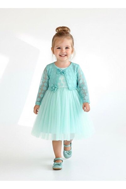 miaras baby فستان بناتي مع جاكيت مزين بفيونكة