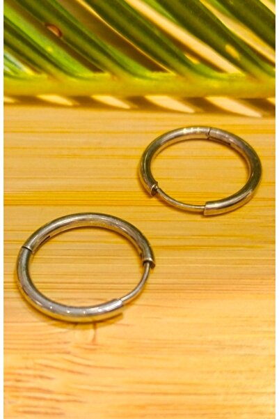 Monalisa Home حلقة فضية اللون مقاس 24 ملم من الفولاذ للجنسين