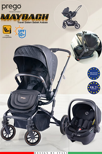Prego Maybach İ-Size Sertifikalı Travel Bebek Arabası - UPF 50+ UV Korumalı -...