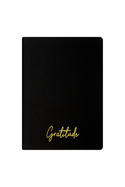 Kum Yayınevi دفتر الامتنان - غلاف كتان صلب - غير مسطر 192 صفحة - 15x21.3 سم - أسود