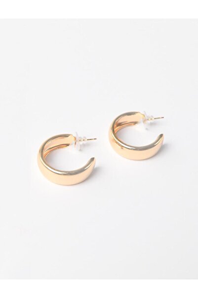 Jimmy Key Gold Color Shiny Half Hoop Earrings