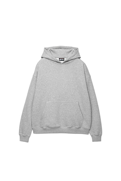 Sekizbiraltı Basic Oversize Unisex Açık Gri Hoodie