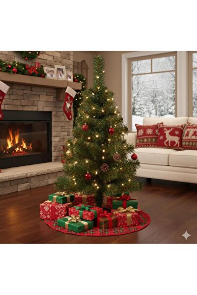 Leva House 60 cm – Yılbaşı Çam Ağacı 68 Dal Yeşil Plastik Ayaklı Masa Üstü Dekoratif Ağaç