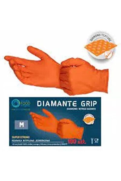 Diamante GOGRIP ORANGE GLOVES 100 PCS/SET M