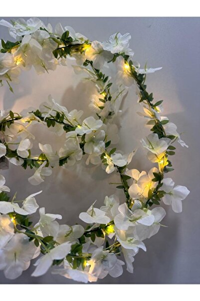 ozbience 230 cm Akasyalı Işıklı Tel Şerit Yapay Yaprak Doğalgaz Borusu Süsü 3...