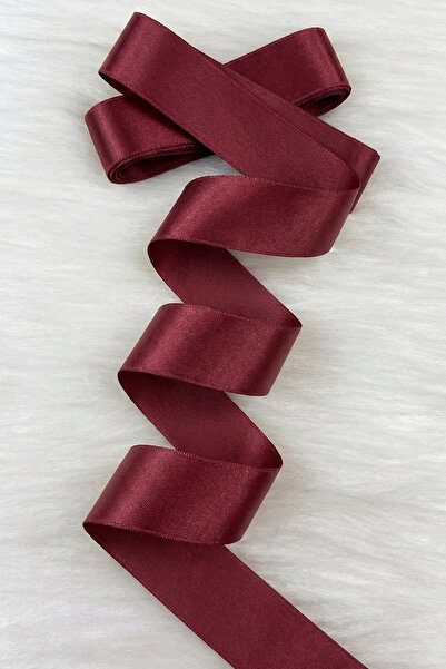 ZEYMERADE 4 Cm Bordo Çift Taraflı Saten Kurdele 10 Metre, Bohça Çeyiz Özel Gün Hediye Süsleme Kurdelesi
