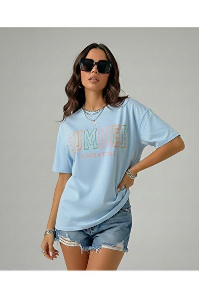 BW Bravely Wear SUMMER Γυναικείο μπλουζάκι με στάμπα και λαιμόκοψη ποδηλάτου