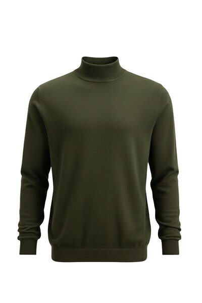 Uki HAKİ Yarım Balıkçı Triko Kazak