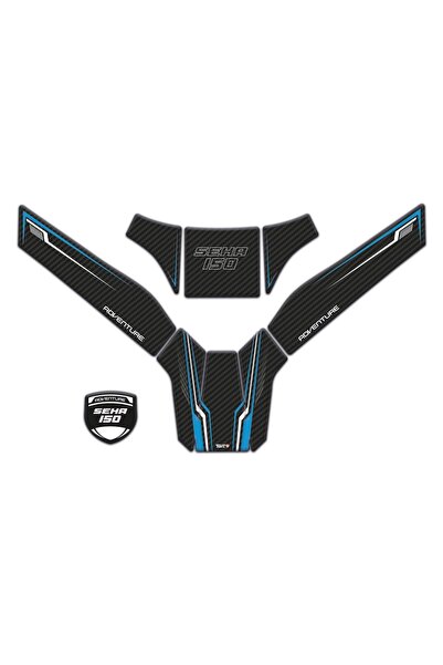 Redline Grafik Kanuni Seha 150 Uyumlu Mavi Karbon Tank Pad Set 8 Parça Redlin...