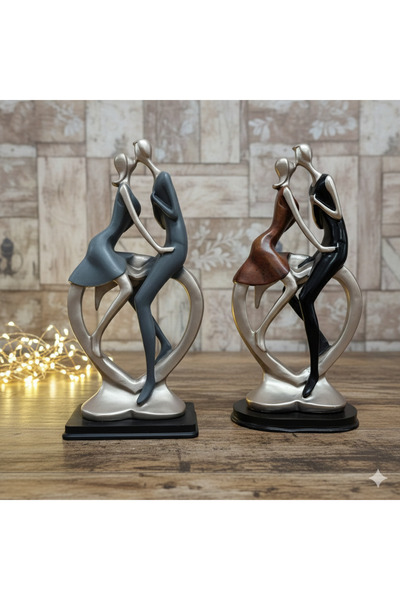 sfs elektrik BİBLO KALBİN ÜSTÜNE OTURAN ÖPÜŞEN SEVGİLİLER ÇİFT HEDİYELİK SEVG...