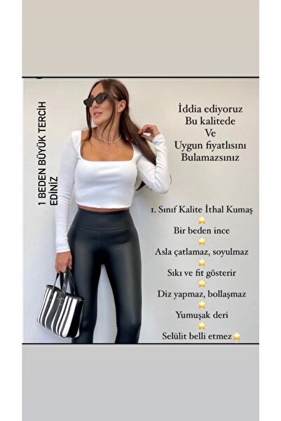 TÜCCAR UMUT Korseli Mat Deri Tayt