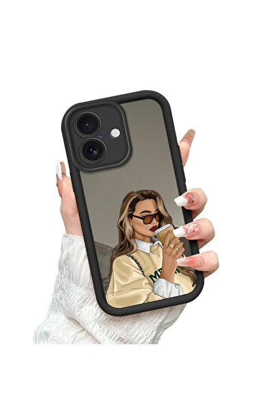 Hontinga حافظة هاتف متوافقة مع آيفون 16، حافظة سيليكون جميلة للنساء مع مرآة و...