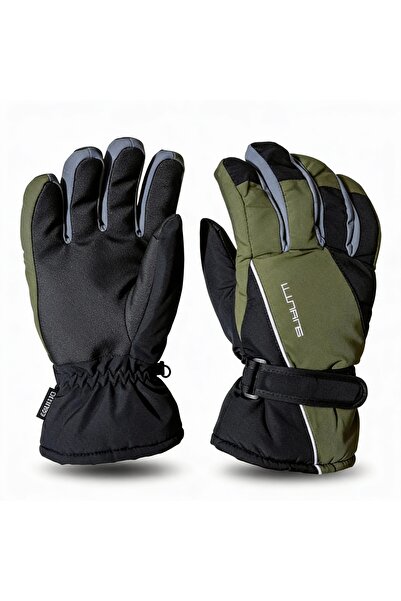 Suyutti Su Geçirmez Siyah Erkek Kayak ve Snowboard Eldiveni - İçi Polarlı Termal