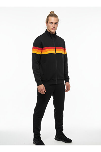 Vita Fortuna Erkek Fermuarlı Dik Yaka Şerit Detaylı Spor Ceket