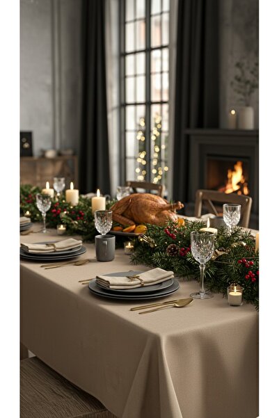 kesenegore Premium Duck Fabric Stain Resistant, Thick Textured Tablecloth for Christmas