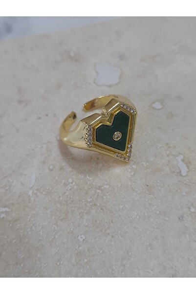 8atelier خاتم إصبع السيلي الأخضر الذهبي قابل للتعديل