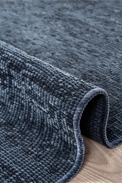 Lexa Antrasit Şönil Kilim Kaymaz Tabanlı Yıkanabilir Dokuma Modern Koridor Mu...