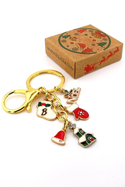 Solfera New Year Christmas Christmass Xmas Glove Sock Charm Bag Ornament Keychain Ky121