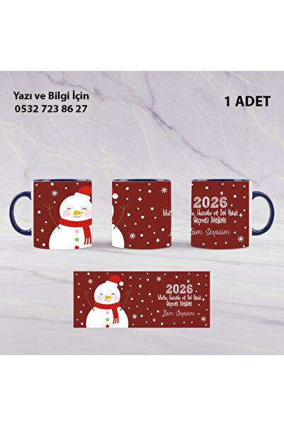 Ceymas Hediyelik Kardan Adam Tasarımlı Kişiselleştirilebilir Yılbaşı Özel Bas...