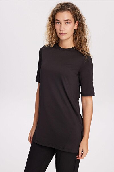 Haşema Active Half Sleeve Black Training Top-T-Shirt Act-46