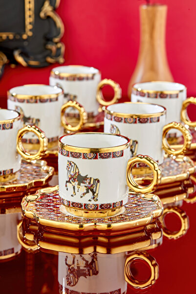 NOVVO Anadolu Rüzgarı 6 Kişilik 12 Parça Kahve Fincan Takımı